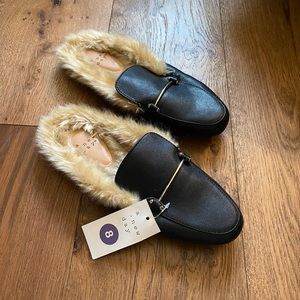 a new day fur-lined mules